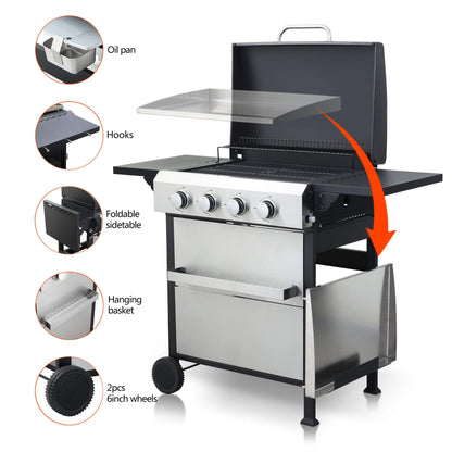 Premium Outdoor 4-Burner Propane BBQ Grill