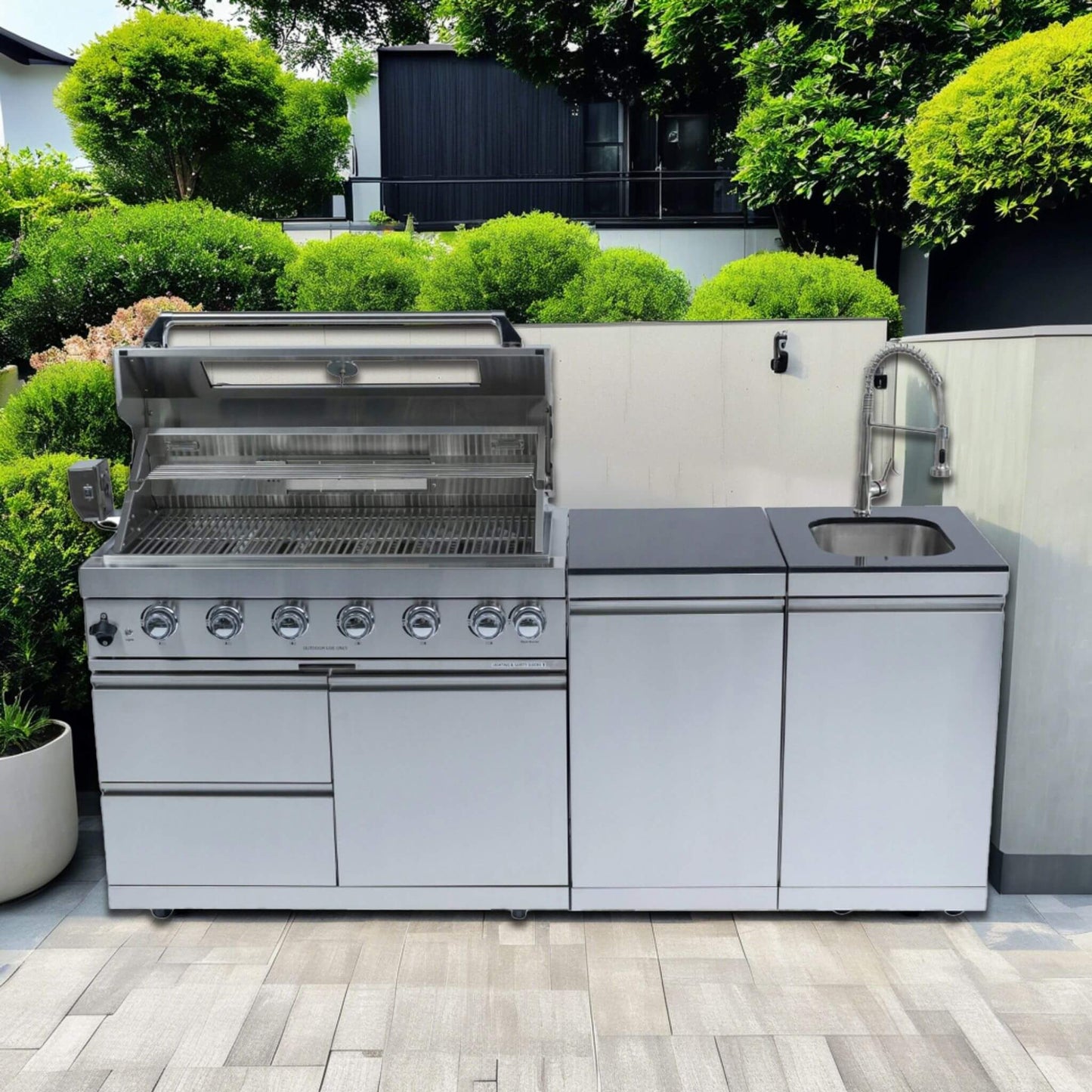 Castelle Flame Tuscany Outdoor BBQ Liquid Propane Kitchen Grill Island